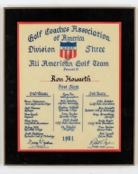 Golf Coaches of America All-American Golf Team plaque