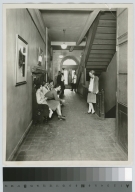 Students, hallway, Bevier Memorial Building, Rochester Athenaeum and Mechanics Institute