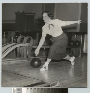 Student activities, Rochester Institute of Technology, female bowler, 1951