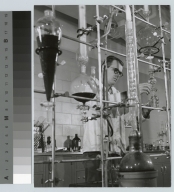 Academics, chemistry, Rochester Institute of Technology chemistry student working on an experiment in a chemistry lab, [1950-1960] [picture].