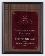 Community Partners for Youth Bowl-A-Thon plaque 1987
