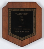RIT Greek Council Service Award plaque