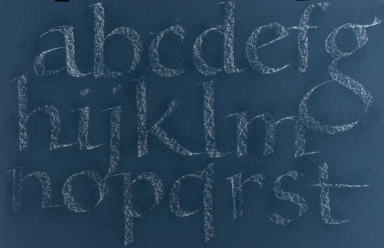 Calligraphic teaching sheet, lowercase alphabet