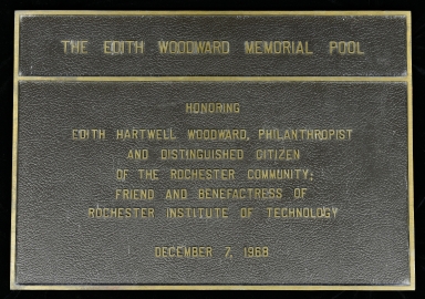 Edith Woodward pool plaque
