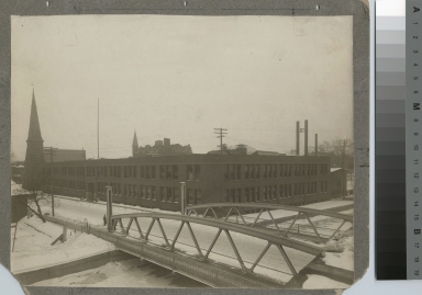 Plymouth Avenue Bridge over Erie Canal with Eastman Building of Rochester Athenaeum and Mechanics Institute in background