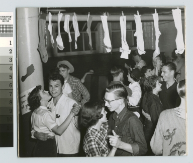 Students dance at a sock hop, Rochester Institute of Technology [1951] [picture].