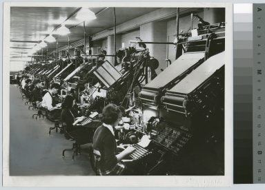 Printing class. Department of Publishing and Printing, Rochester Athenaeum and Mechanics Institute