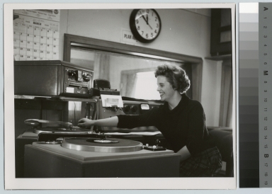 Student in W.I.T.R. radio station, Rochester Institute of Technology