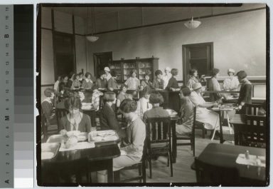 Students and patrons in cafeteria, Eastman Building, Rochester Athenaeum and Mechanics Institute, [1920-1929]
