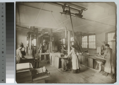 Students in woodworking shop, Department of Manual Training, Rochester Athenaeum and Mechanics Institute