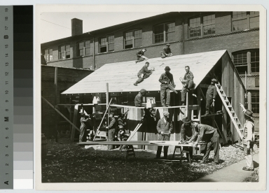Returning World War I veterans learn carpentry, Rochester Athenaeum and Mechanics Institute
