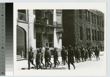 World War I soldiers on Spring Street, Rochester Athenaeum and Mechanics Institute