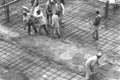Pouring Concrete at the Kilian J. and Caroline F. Schmitt Interfaith Center Construction Site