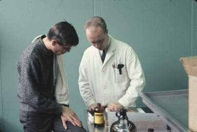 Professor and Student in Lab