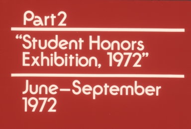 Student Honors Exhibition 1972