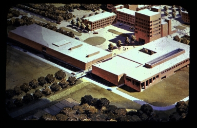 Concept painting of campus buildings