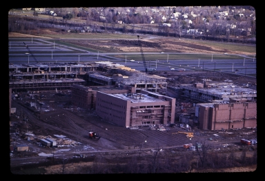 Aerial view of construction on Henrietta campus