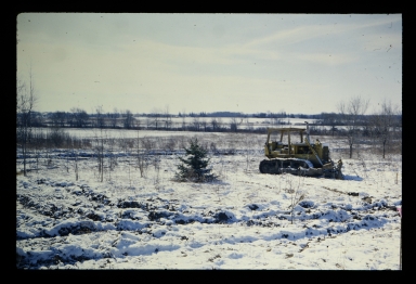 Bulldozer in snow