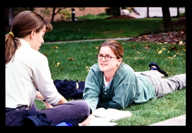 Studying in the grass