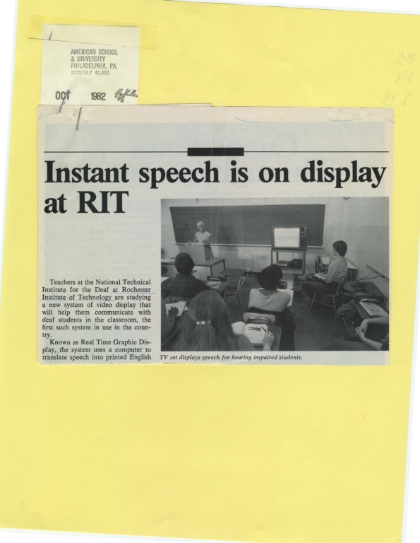 Instant speech is on display at RIT