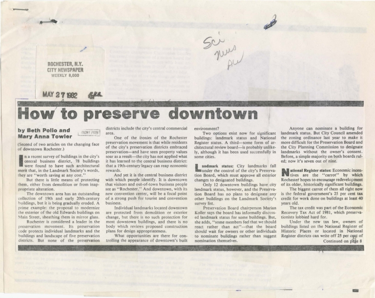 How to preserve downtown