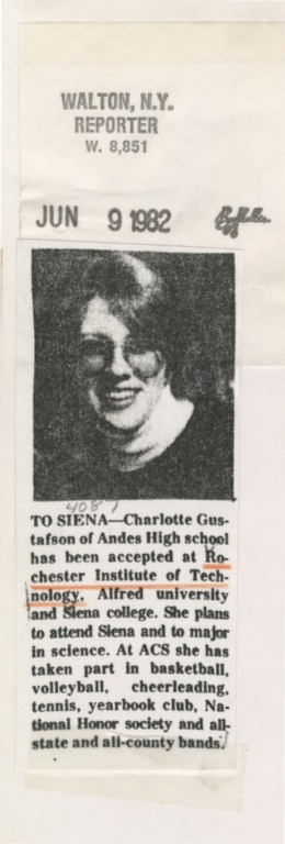 To Siena-Charlotte Gustafson of Andes High