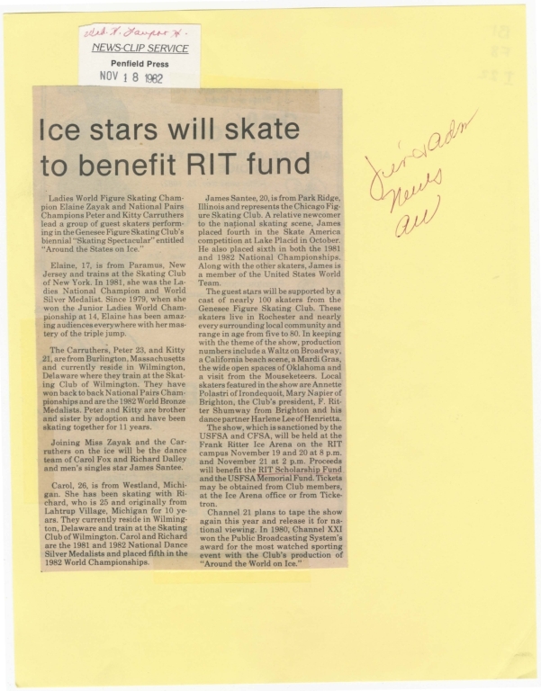 Ice stars will skate to benefit RIT fund