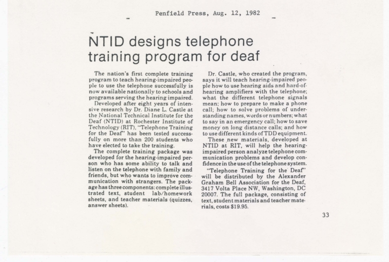 NTID designs telephone training program for deaf
