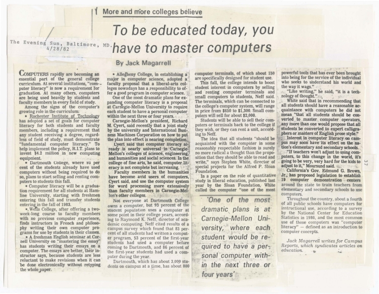 To be educated today, you have to master computers