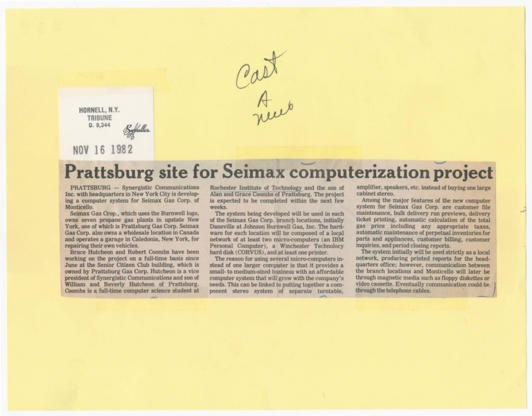 Prattsburg site for Seimax computerization project