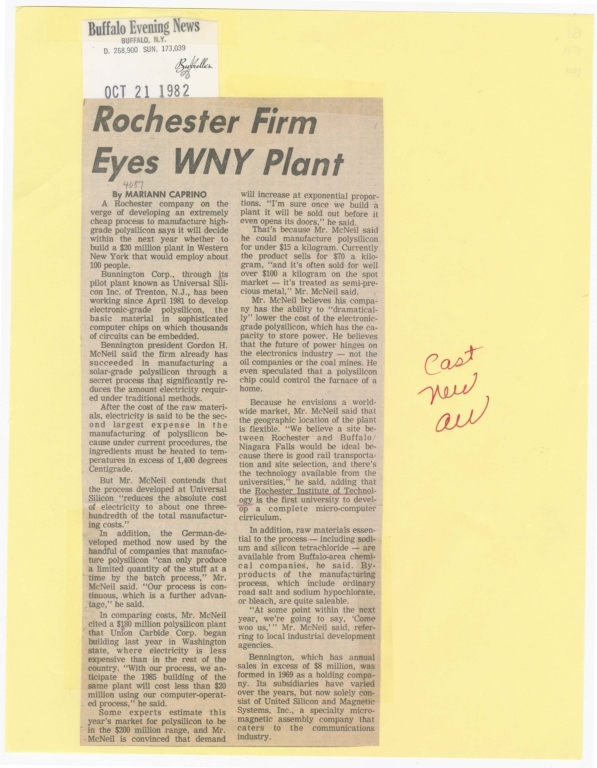 Rochester firm eyes WNY plant