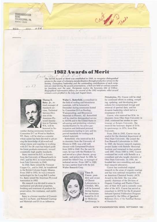 1982 Awards of Merit