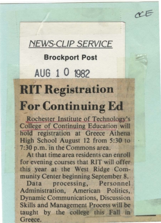 RIT registration for continuing ed