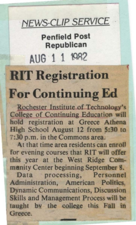 RIT registration for continuing ed