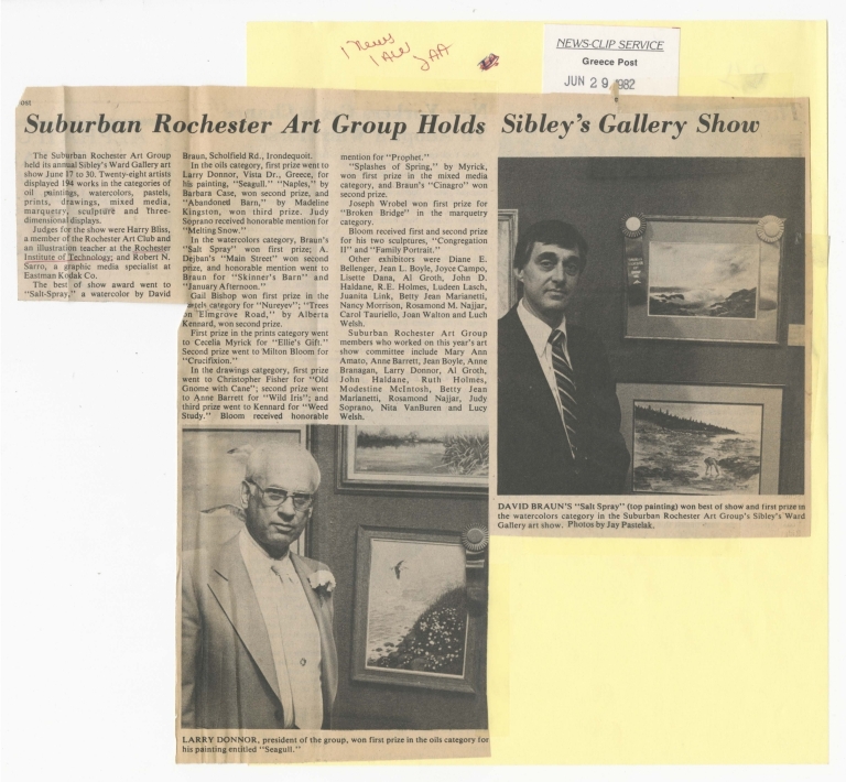Suburban Rochester Art Group holds Sibley's Gallery show