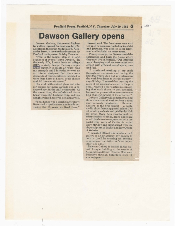 Dawson Gallery opens