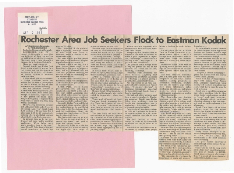 Rochester area job seekers flock to Eastman Kodak