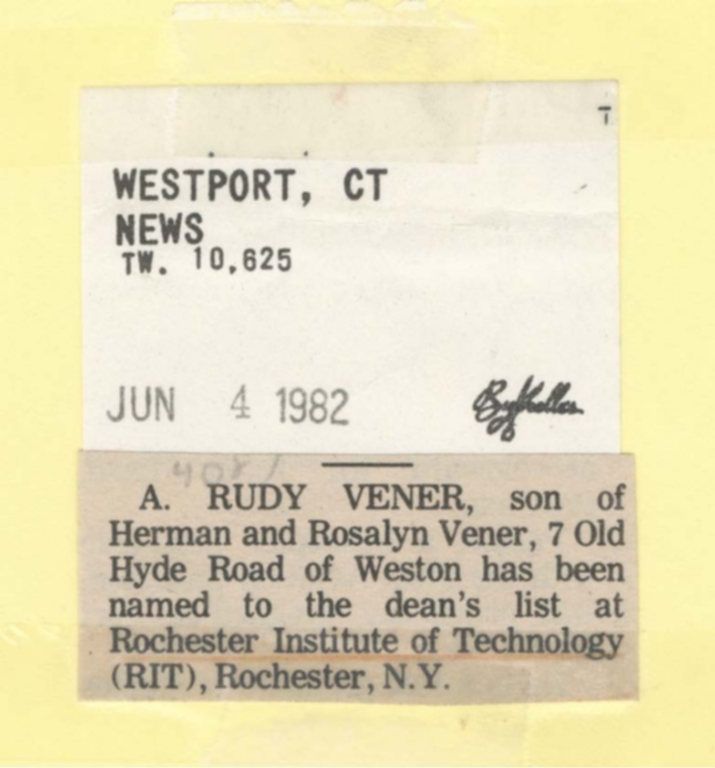 A. Rudy Vener, son of Herman and