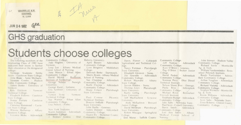 Students choose colleges