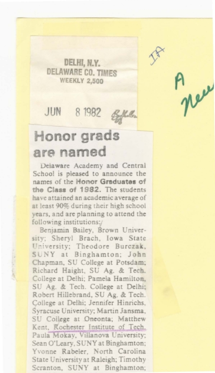 Honor grads are named