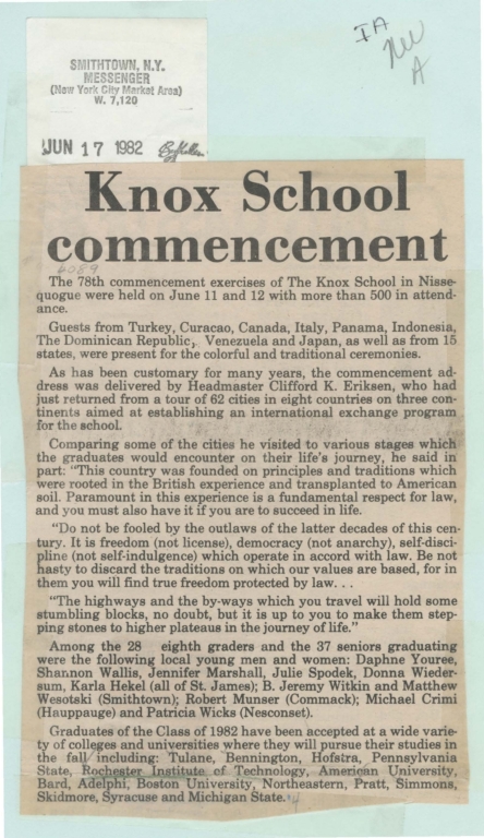 Knox School commencement