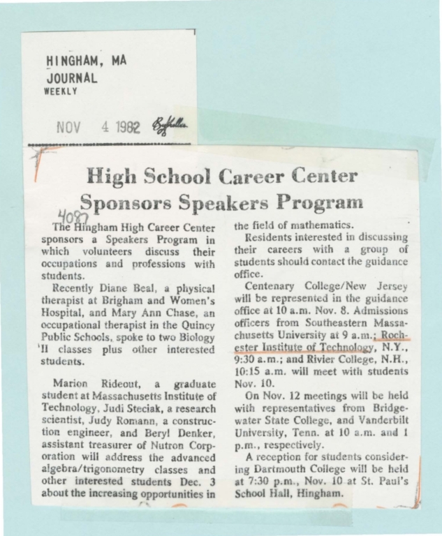 High school career center sponsors speakers program