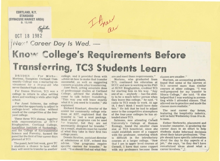 Know college's requirements before transferring, TC3 students learn
