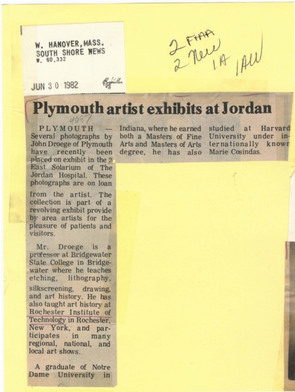 Plymouth artist exhibits at Jordan