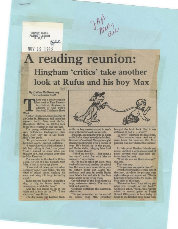 Reading reunion: Hingham 'critics' take another look at Rufus and his boy Max