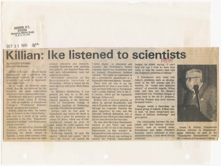 Killian: Ike listened to scientists