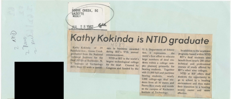 Kathy Kokinda is NTID graduate