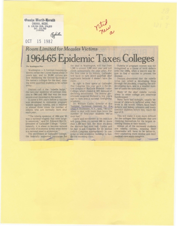 1964-65 epidemic taxes colleges