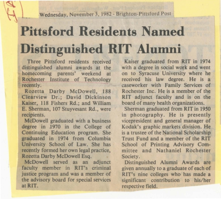Pittsford residents named distinguished RIT alumni