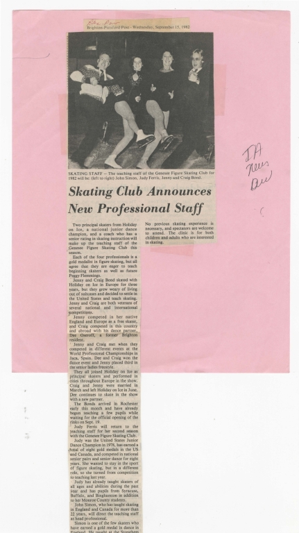 Skating Club announces new professional staff